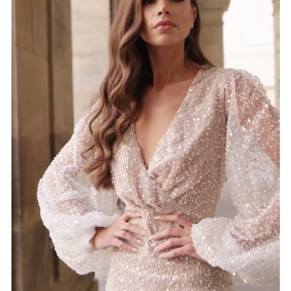 BRAND NEW NWT NADINE MERABI MAYA WHITE DRESS - Picture 4 of 17